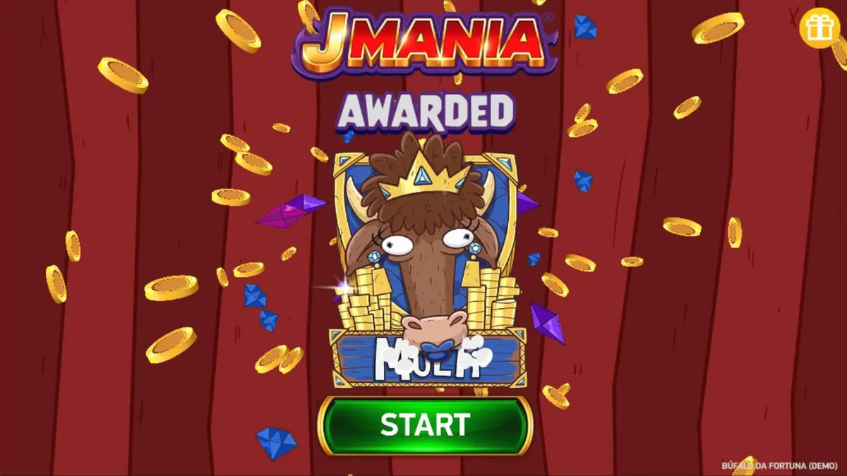 Interface do slot Buffalo da Fortuna com tema de Velho Oeste e búfalo dourado